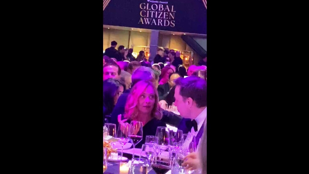 Elon Musk lovebombs Italian PM at Atlantic Council Awards