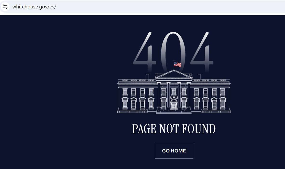 Trump Removed the Spanish-language and Ukrainian Page from the White House Website