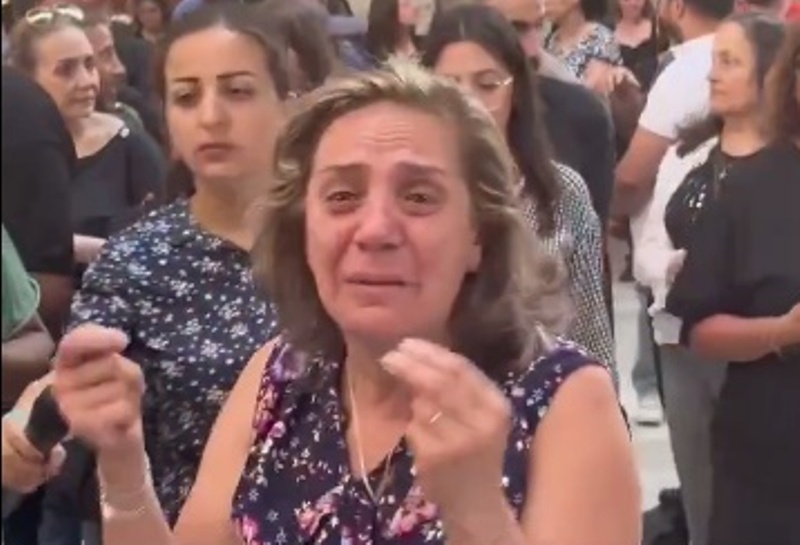 Syrian Woman After Church Bombing at Greek Orthodox Mar Elias Church as People Were Praying in Damascus, Syria, Killing at Least 22 People and Injuring 63 Others
